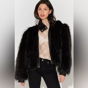 Free People Milana Faux Fur Biker Jacket